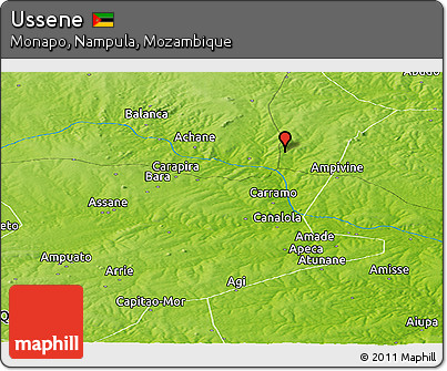 Physical Panoramic Map of Ussene