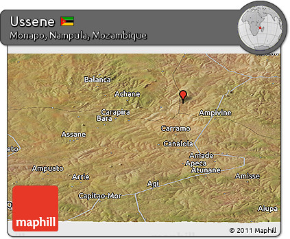 Satellite Panoramic Map of Ussene