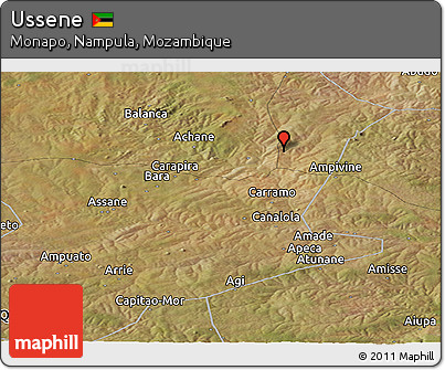 Satellite Panoramic Map of Ussene