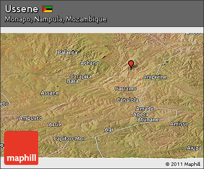 Satellite Panoramic Map of Ussene