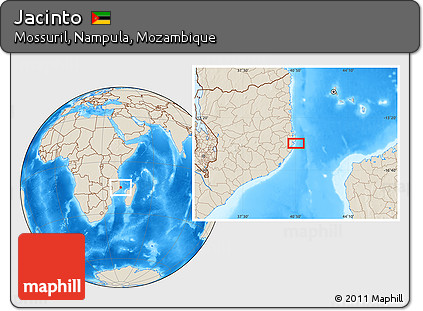 Shaded Relief Location Map of Jacinto