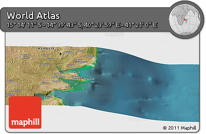 Satellite Panoramic Map of the Area around 14° 56' 57" S, 40° 52' 30" E