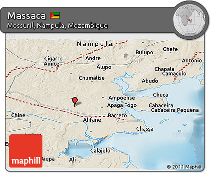 Shaded Relief Panoramic Map of Massaca