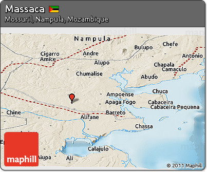 Shaded Relief Panoramic Map of Massaca