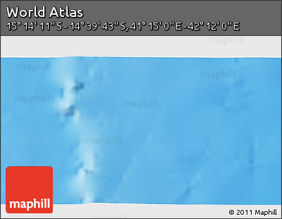 Physical 3D Map of the Area around 14° 56' 57" S, 41° 43' 30" E