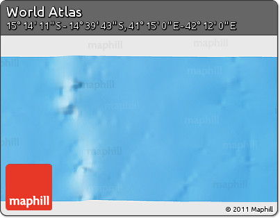 Physical 3D Map of the Area around 14° 56' 57" S, 41° 43' 30" E