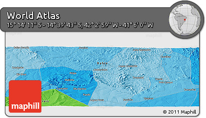 Political Panoramic Map of the Area around 14° 56' 57" S, 41° 34' 30" W