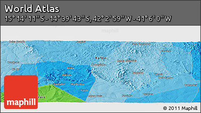 Political Panoramic Map of the Area around 14° 56' 57" S, 41° 34' 30" W