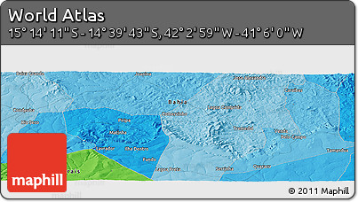 Political Panoramic Map of the Area around 14° 56' 57" S, 41° 34' 30" W