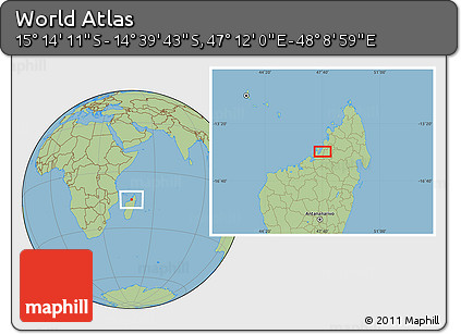 Savanna Style Location Map of the Area around 14° 56' 57" S, 47° 40' 29" E