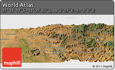 Satellite Panoramic Map of the Area around 14° 56' 57" S, 48° 31' 29" E
