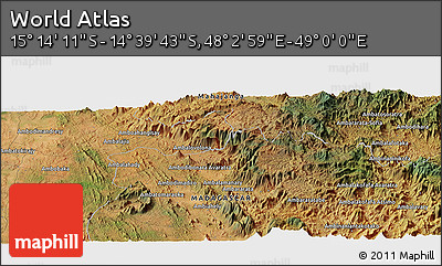 Satellite Panoramic Map of the Area around 14° 56' 57" S, 48° 31' 29" E