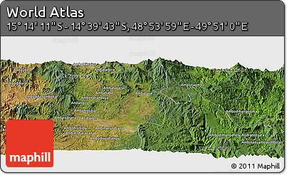 Satellite Panoramic Map of the Area around 14° 56' 57" S, 49° 22' 30" E