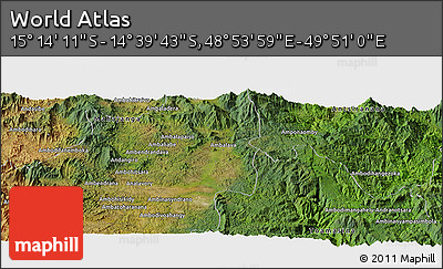 Satellite Panoramic Map of the Area around 14° 56' 57" S, 49° 22' 30" E
