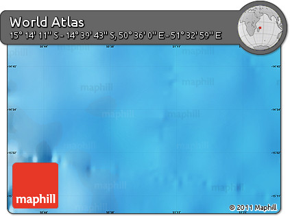 Physical Map of the Area around 14° 56' 57" S, 51° 4' 30" E