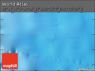 Physical Map of the Area around 14° 56' 57" S, 51° 4' 30" E
