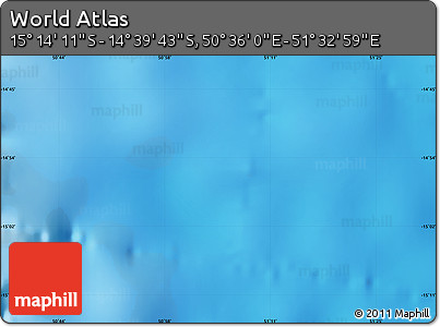 Physical Map of the Area around 14° 56' 57" S, 51° 4' 30" E