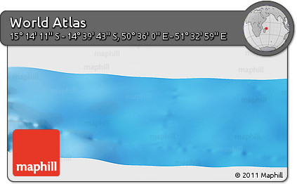 Physical Panoramic Map of the Area around 14° 56' 57" S, 51° 4' 30" E