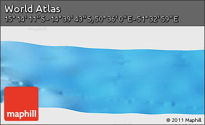 Physical Panoramic Map of the Area around 14° 56' 57" S, 51° 4' 30" E