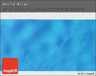 Physical 3D Map of the Area around 14° 56' 57" S, 51° 55' 29" E
