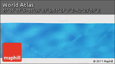 Physical Panoramic Map of the Area around 14° 56' 57" S, 51° 55' 29" E