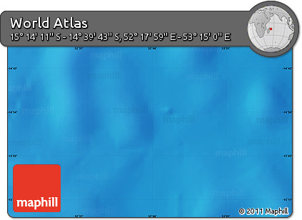Physical Map of the Area around 14° 56' 57" S, 52° 46' 29" E