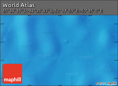 Physical Map of the Area around 14° 56' 57" S, 52° 46' 29" E