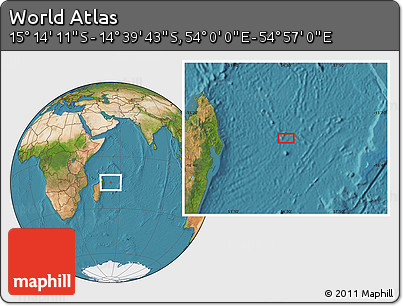 Satellite Location Map of the Area around 14° 56' 57" S, 54° 28' 30" E