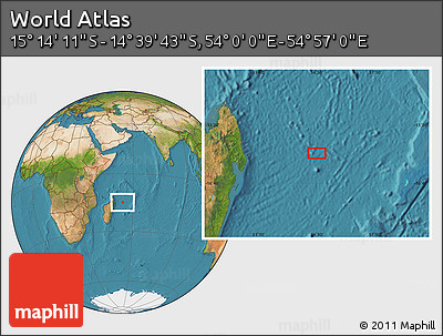 Satellite Location Map of the Area around 14° 56' 57" S, 54° 28' 30" E