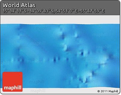 Shaded Relief 3D Map of the Area around 14° 56' 57" S, 55° 19' 30" E