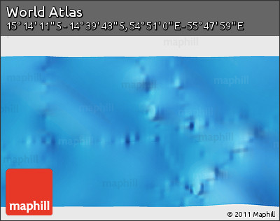 Shaded Relief 3D Map of the Area around 14° 56' 57" S, 55° 19' 30" E
