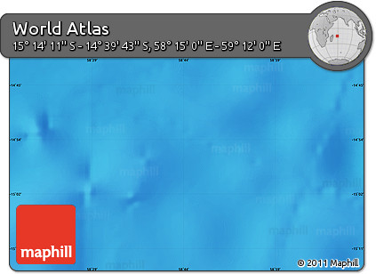 Physical Map of the Area around 14° 56' 57" S, 58° 43' 30" E