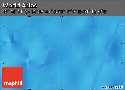Physical Map of the Area around 14° 56' 57" S, 58° 43' 30" E