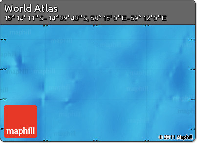 Physical Map of the Area around 14° 56' 57" S, 58° 43' 30" E