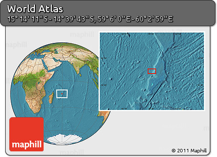 Satellite Location Map of the Area around 14° 56' 57" S, 59° 34' 30" E