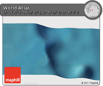 Satellite 3D Map of the Area around 14° 56' 57" S, 61° 16' 29" E