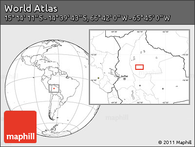 Blank Location Map of the Area around 14° 56' 57" S, 66° 13' 29" W
