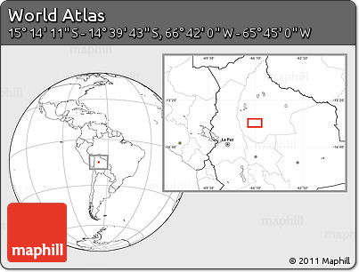 Blank Location Map of the Area around 14° 56' 57" S, 66° 13' 29" W