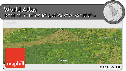 Satellite Panoramic Map of the Area around 14° 56' 57" S, 66° 13' 29" W