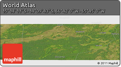 Satellite Panoramic Map of the Area around 14° 56' 57" S, 66° 13' 29" W