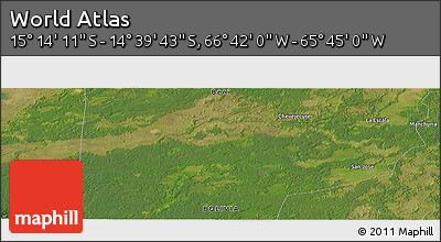 Satellite Panoramic Map of the Area around 14° 56' 57" S, 66° 13' 29" W