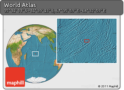 Satellite Location Map of the Area around 14° 56' 57" S, 68° 4' 29" E