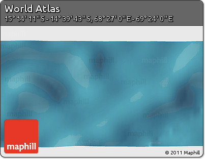 Satellite 3D Map of the Area around 14° 56' 57" S, 68° 55' 30" E