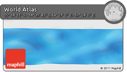 Physical Panoramic Map of the Area around 14° 56' 57" S, 68° 55' 30" E