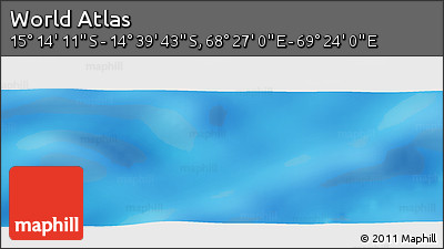 Physical Panoramic Map of the Area around 14° 56' 57" S, 68° 55' 30" E