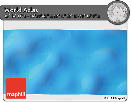Physical 3D Map of the Area around 14° 56' 57" S, 69° 46' 30" E