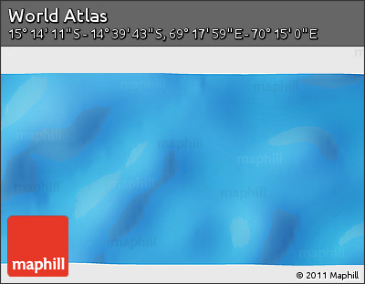Physical 3D Map of the Area around 14° 56' 57" S, 69° 46' 30" E