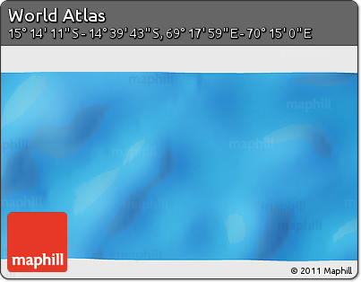 Physical 3D Map of the Area around 14° 56' 57" S, 69° 46' 30" E