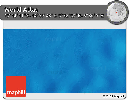 Shaded Relief 3D Map of the Area around 14° 56' 57" S, 6° 1' 30" E
