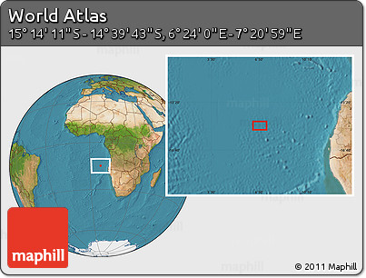 Satellite Location Map of the Area around 14° 56' 57" S, 6° 52' 30" E